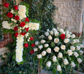 Roses Casket Spray and Roses Cross