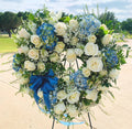 Mixed Flower + Roses Heart Wreath