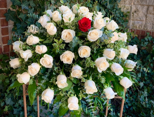 Elegant Rose Funeral Casket Spray